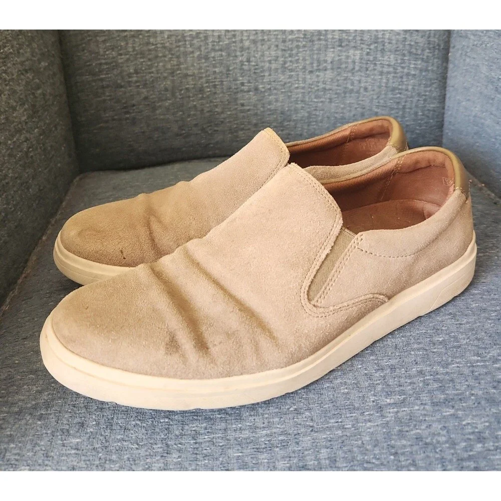 Rockport Men's Taupe Tan Suede Slip-on Shoes Size 9